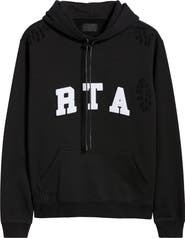 RtA Markus Distressed Logo Applique Hoodie
