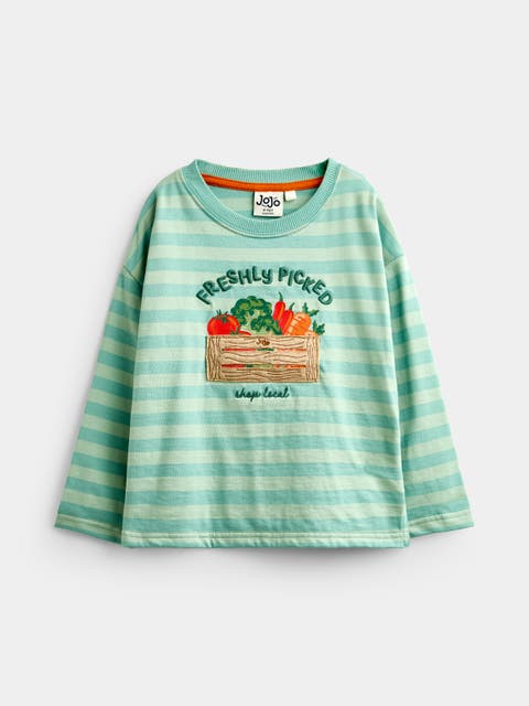 Kids' Embroidered Long Sleeve Crew Neck Top (baby)