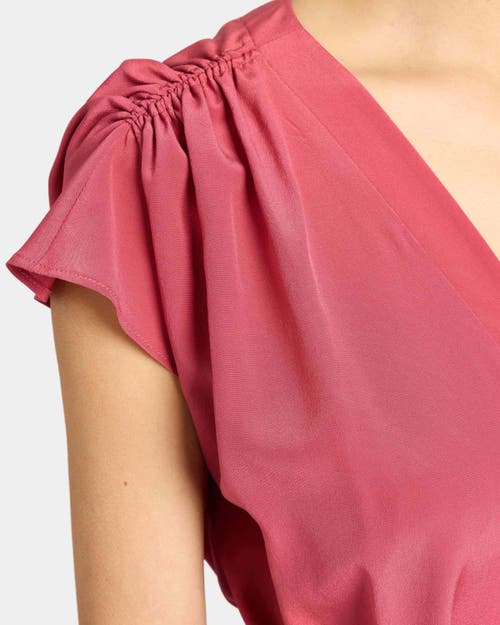 Santorelli Talia Cap Sleeve Midi Dress Silk Crepe De Chine