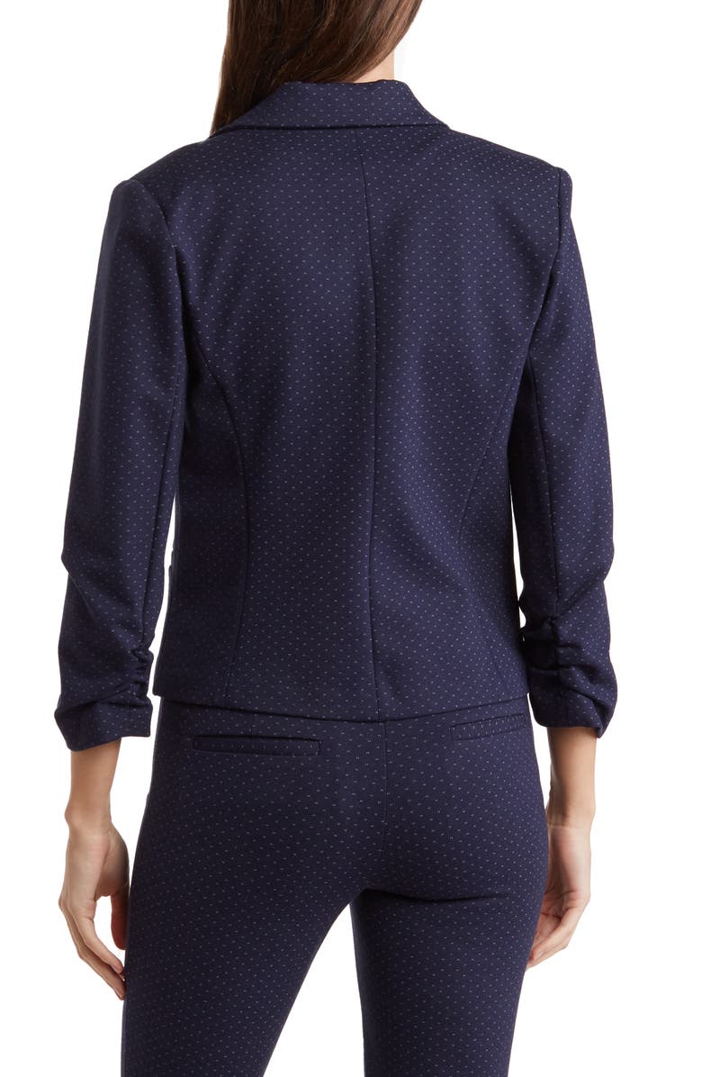 Amanda & Chelsea AMANDA AND CHELSEA Ponte Scrunch Jacket, Alternate, color, Navy / White