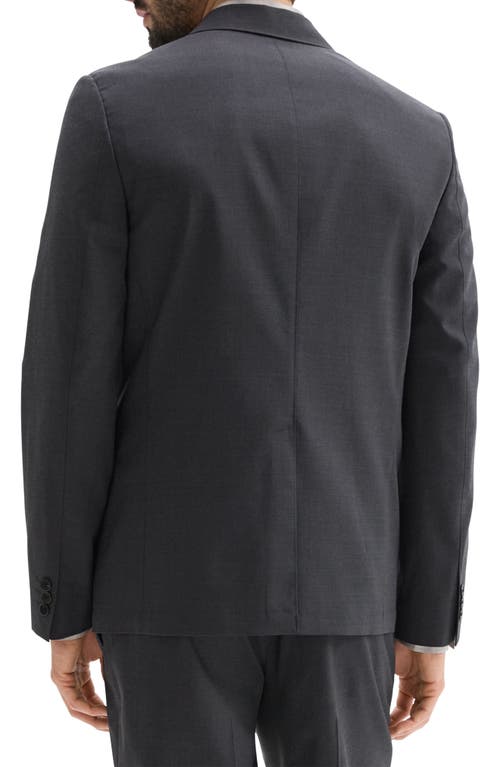 Theory Clinton Travel Motion Wool Blend Blazer In Charcoal Melange