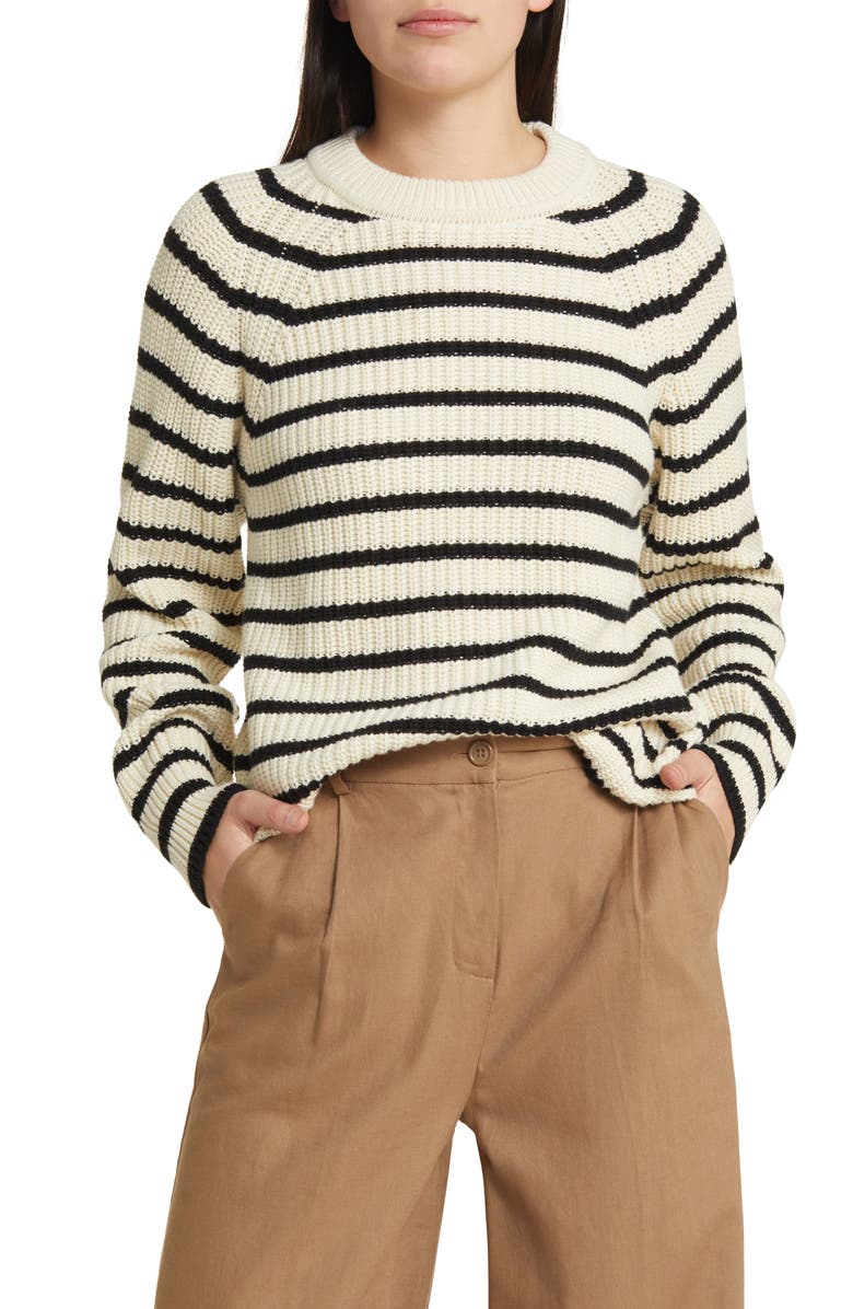 Alex Mill Amalie Stripe Cotton & Cashmere Sweater, Main, color, 