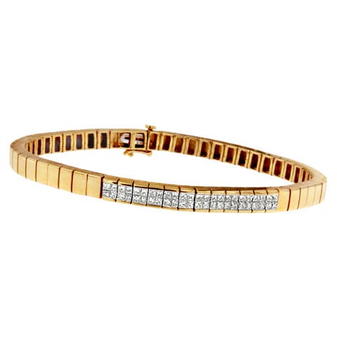 14K Yellow Gold 1.00 cttw Diamond Banded Bracelet