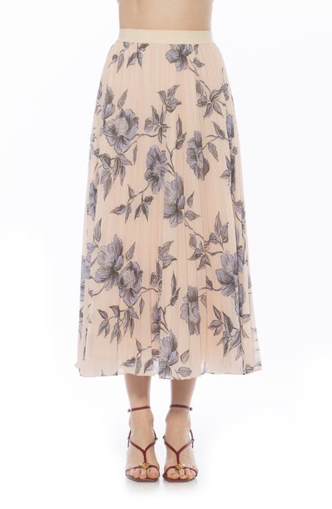 Kesia Midi Chiffon Pleated Skirt