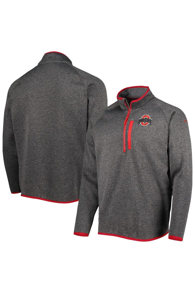 Men's Columbia Gray Ohio State Buckeyes Canyon Point Omni-Shield Raglan Half-Zip Pullover Top, Main, color, Gray
