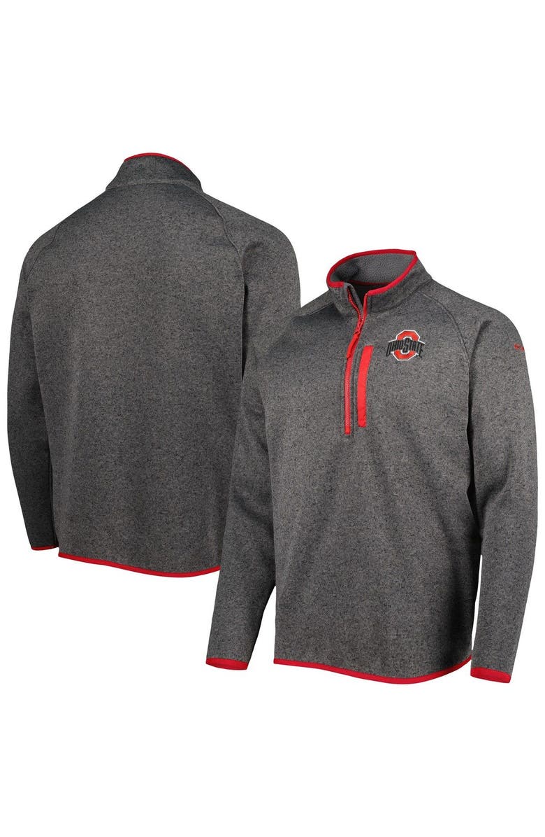 Columbia Men's Columbia Gray Ohio State Buckeyes Canyon Point Omni-Shield Raglan Half-Zip Pullover Top, Main, color, Gray