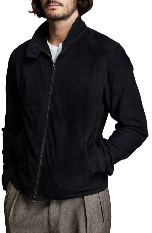 Billy Reid Barracuda Suede Jacket In Black