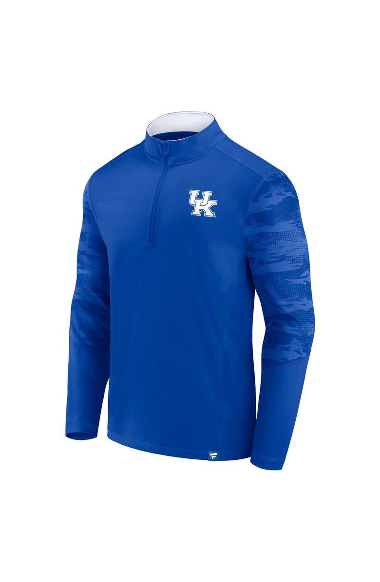 FANATICS Men's Fanatics Branded Royal Kentucky Wildcats Ringer Quarter-Zip Top, Alternate, color, 