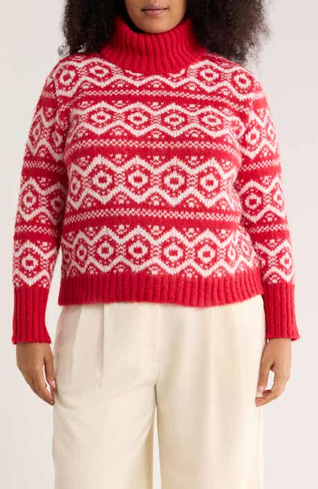 Joseph A Fair Isle Turtleneck Sweater
