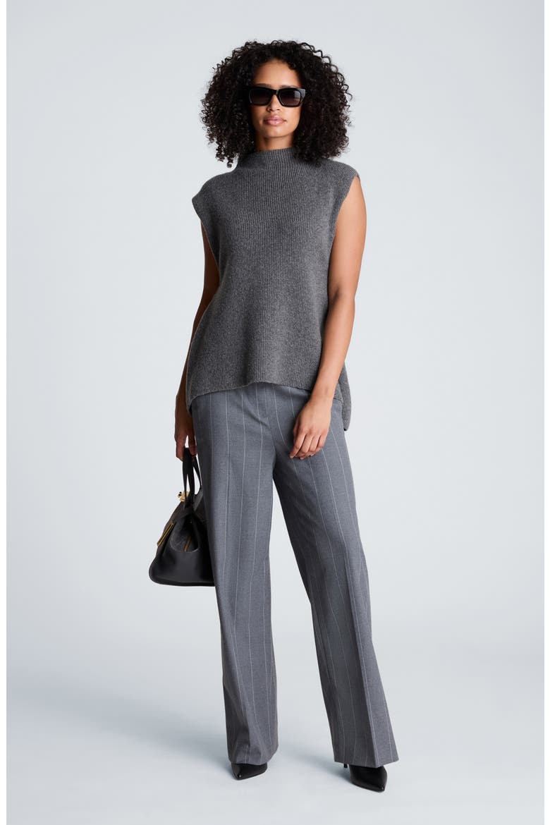 Mock Neck Sleeveless Sweater, Alternate, color, MEDIUM HEATHER GREY