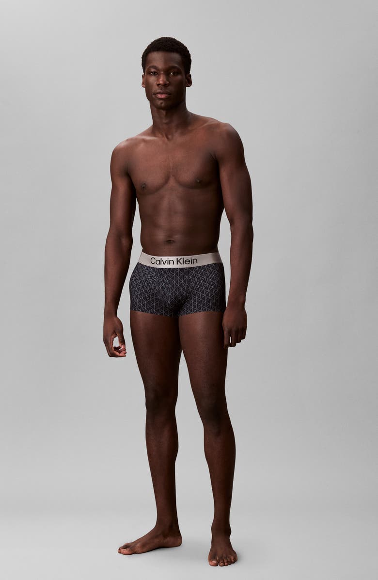 Calvin Klein Low Rise Brushed Microfiber Jersey Boxer Briefs, Alternate, color, Black/ Ashford Gray