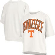 PRESSBOX Women's Pressbox White Tennessee Volunteers Nelson Arch Over Logo Waist Length Oversized Slub T-Shirt