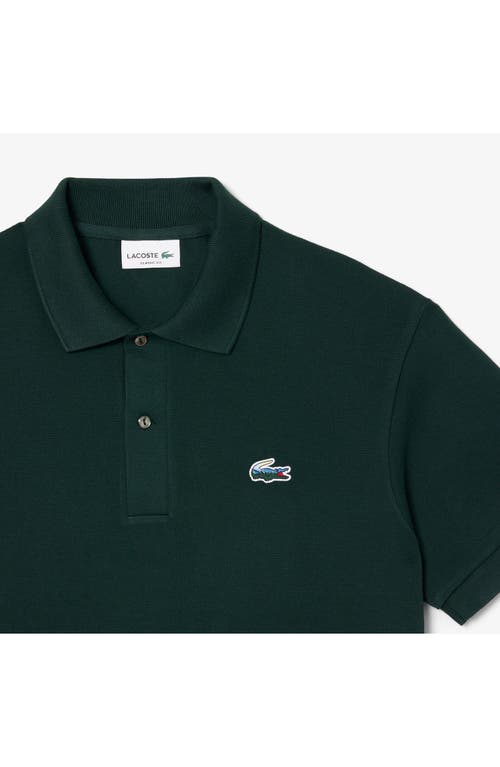 Lacoste Classic Fit Landscape Crocodile Cotton Piqué Polo In Green