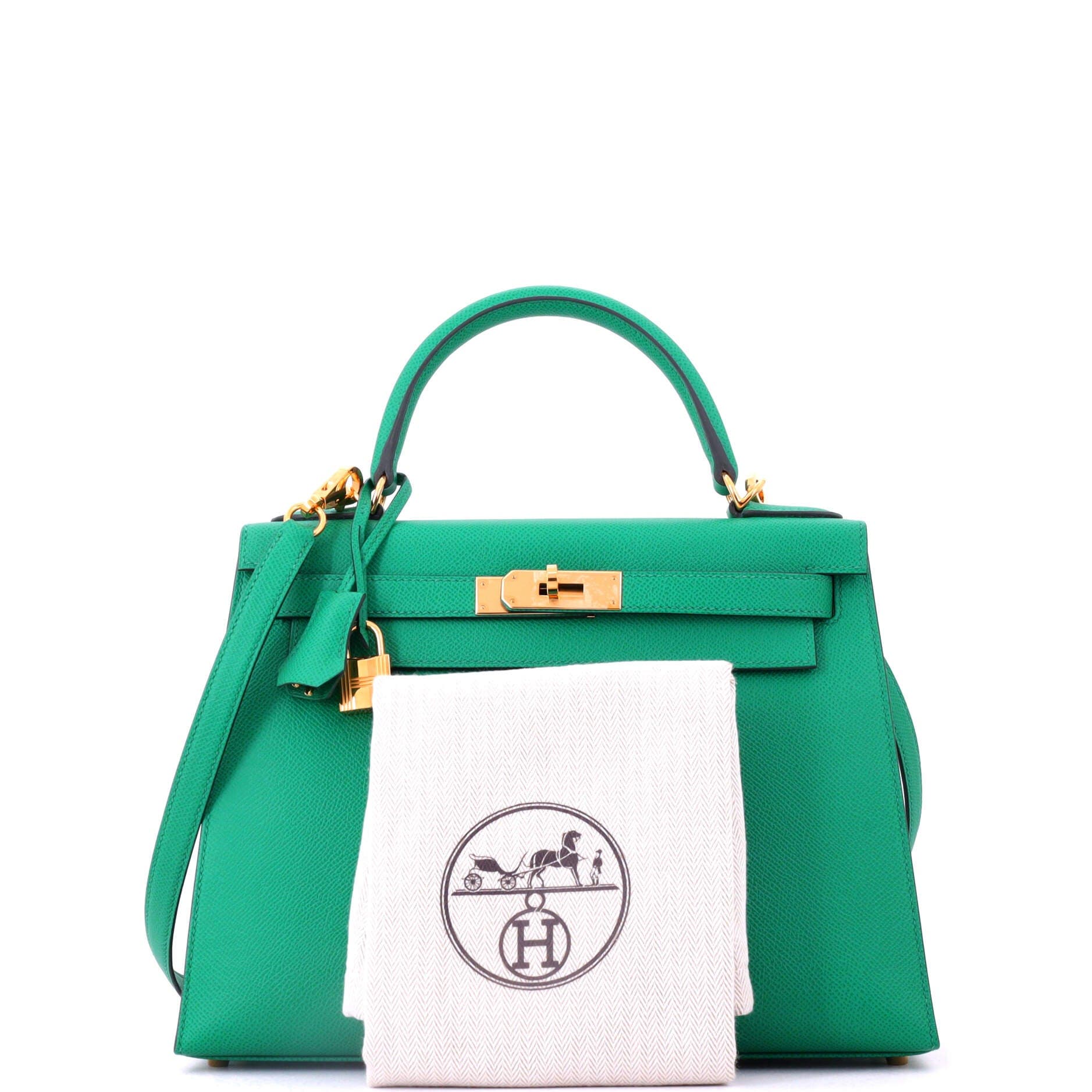 Pre-Owned Hermes Kelly Handbag Green Epsom with Gold Hardware 28, Alternate, color, Vert Jade