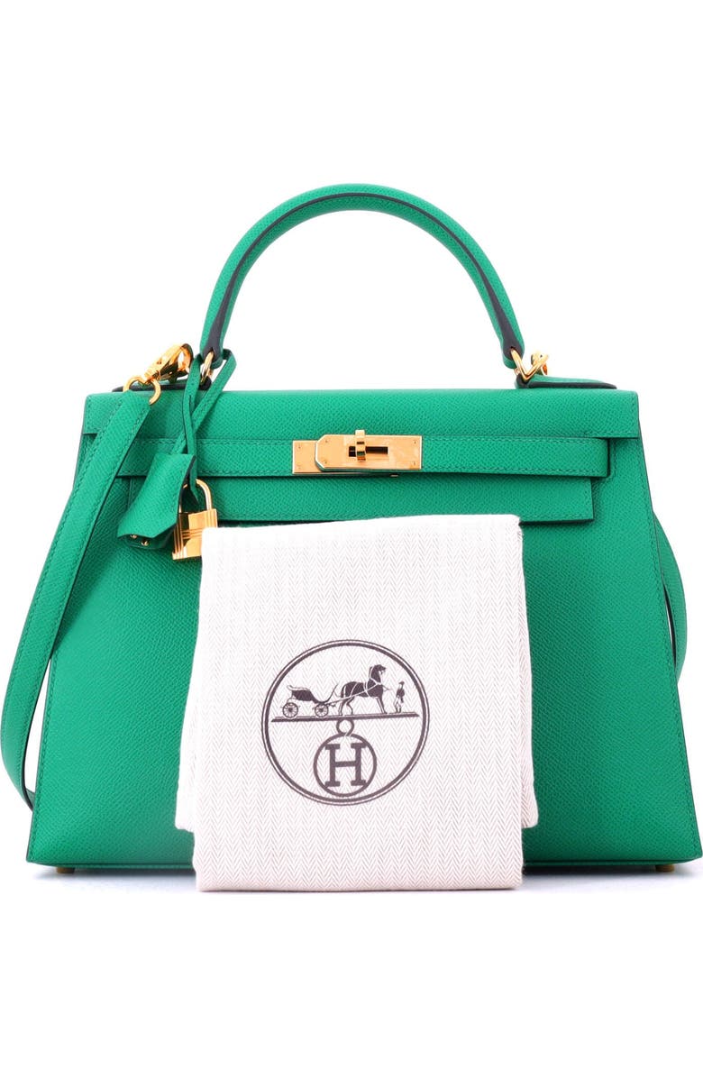 Pre-Owned Hermes Kelly Handbag Green Epsom with Gold Hardware 28, Alternate, color, Vert Jade