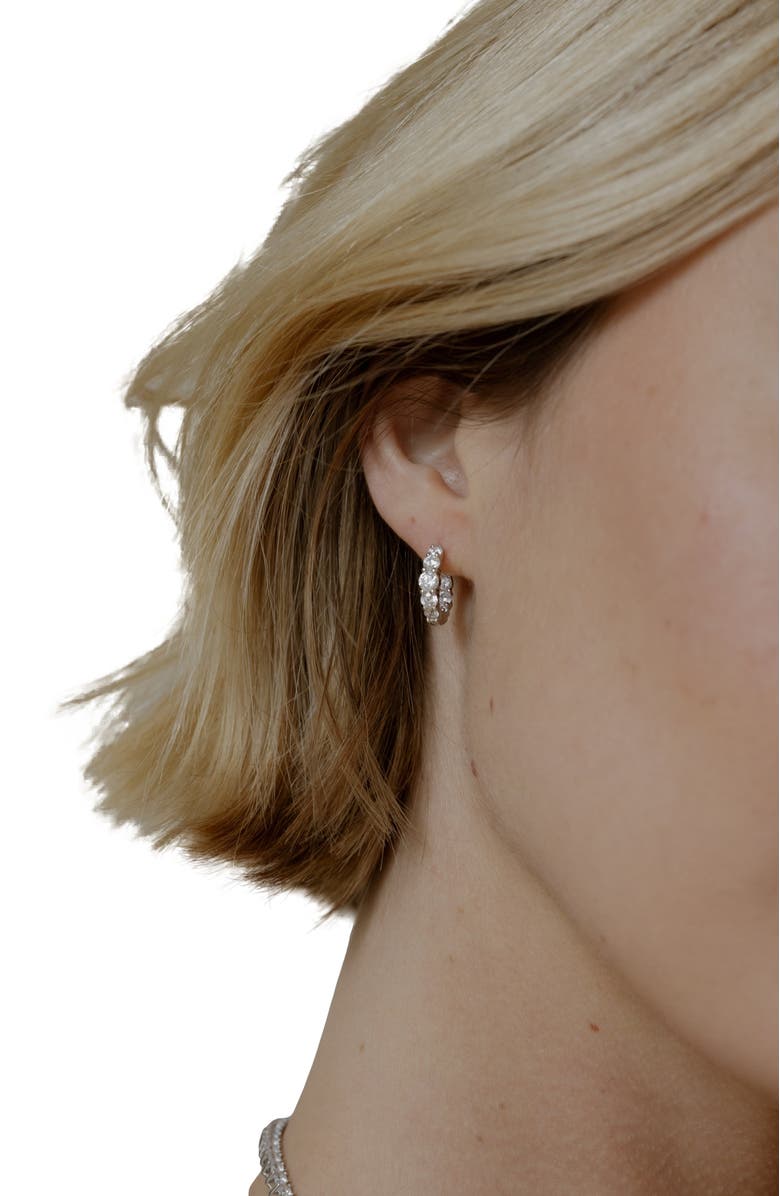 Untamed Petals Riviera Crystal Hoops, Alternate, color, Silver