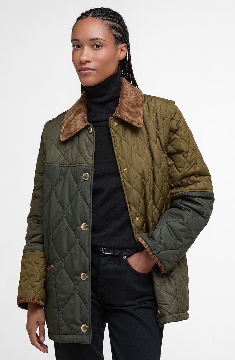 Barbour Lorrie Convertible Quilted Jacket, Alternate, color, Fern Leaf/ Sage/ Light Sage