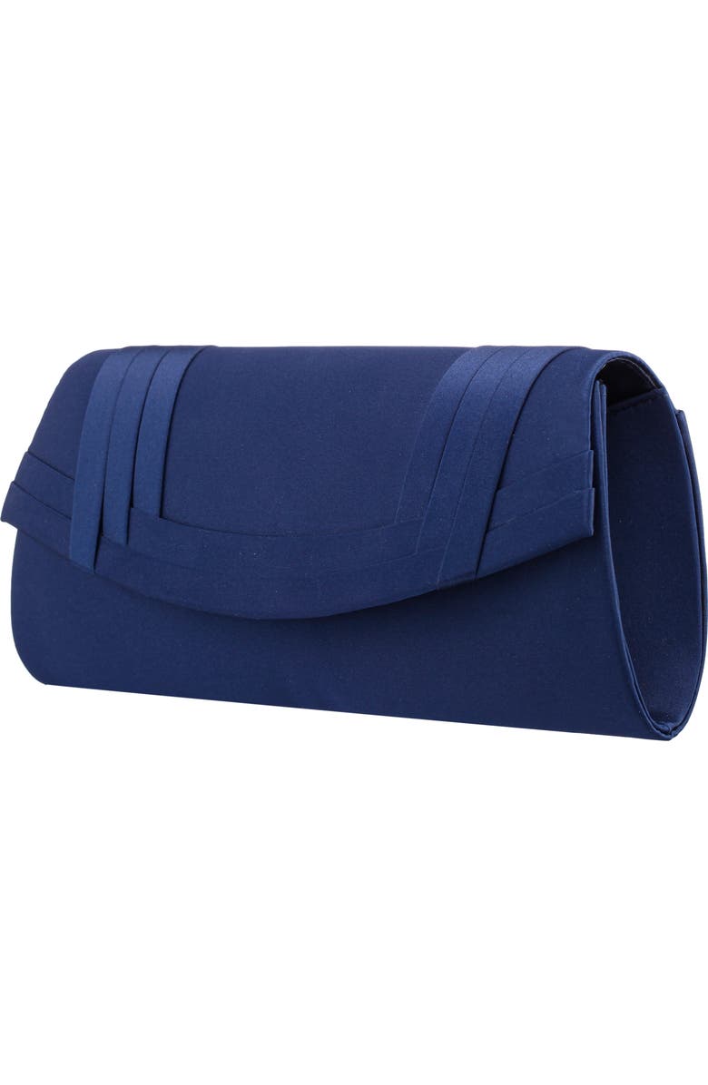 Nina Avis Pleated Clutch, Alternate, color, Navy