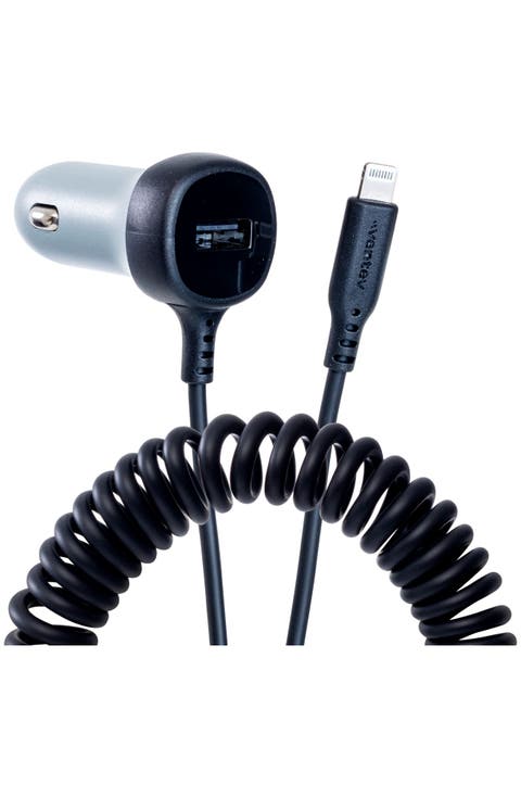 27W ULTRAFAST Dual Car Charger with Apple Lightning Travel Cable