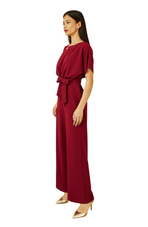 Yumi Batwing Stretch Jumpsuit In Red