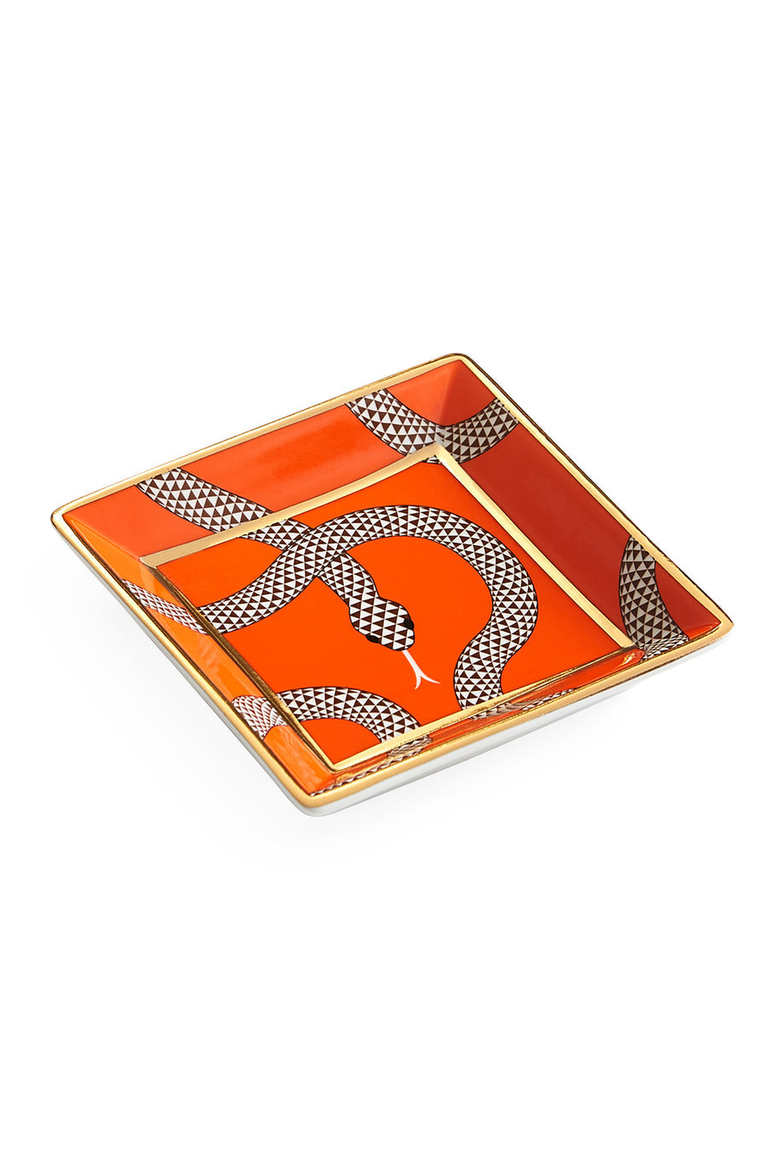 Eden Square Decorative Tray, Alternate, color, Poppy Orange / Gold