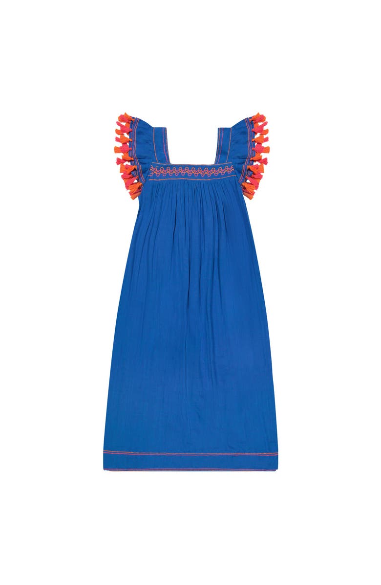 Mer St. Barth Maxi Sandrine Women's Dress Classic Blue Embroidery, Alternate, color, Blue