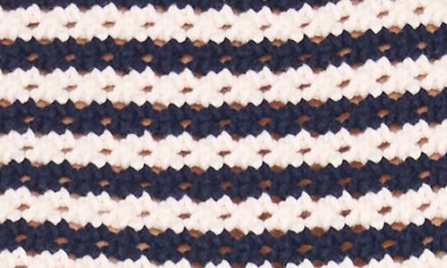 Cece Stripe Open Stitch Sweater Vest In Blue