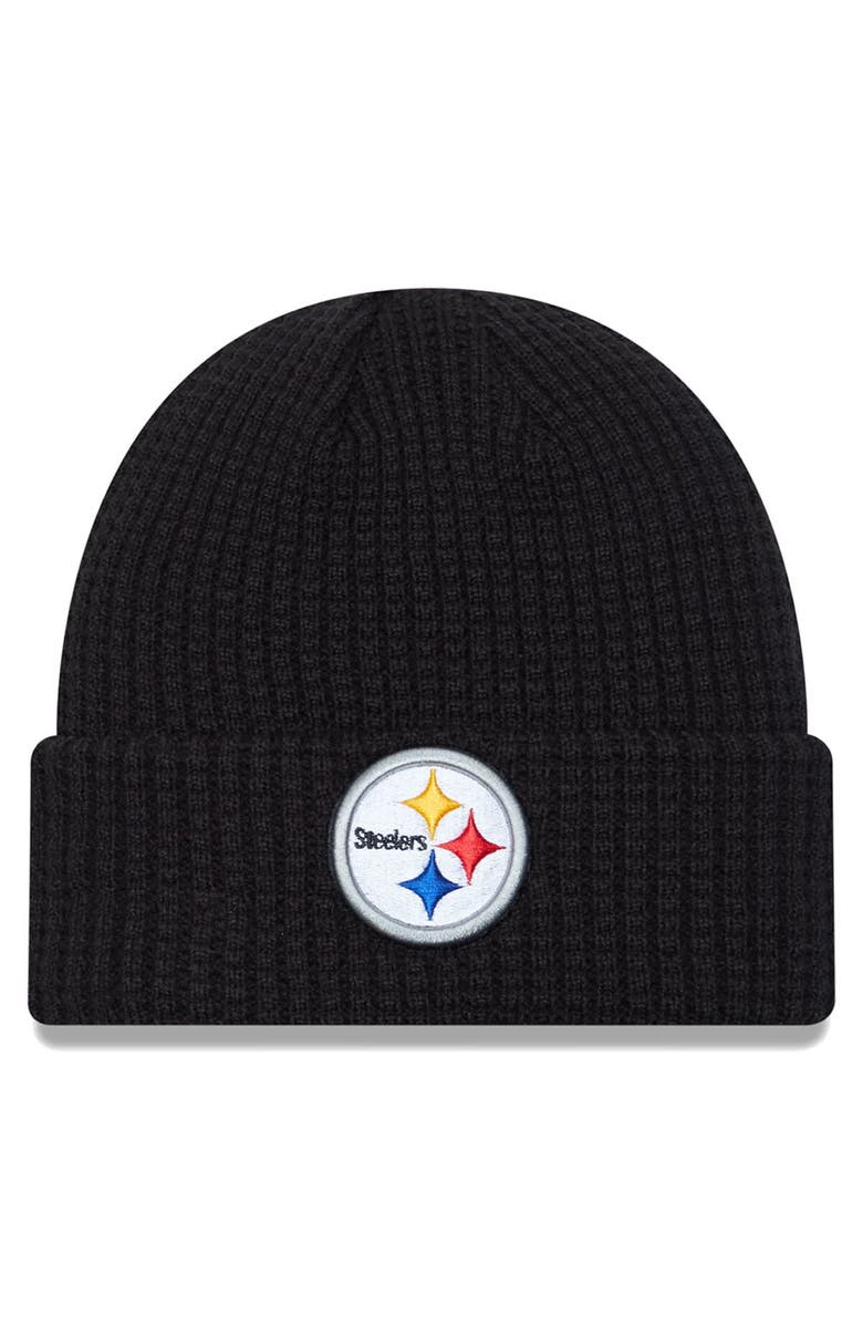 New Era Men's New Era  Black Pittsburgh Steelers Prime Cuffed Knit Hat, Main, color, 