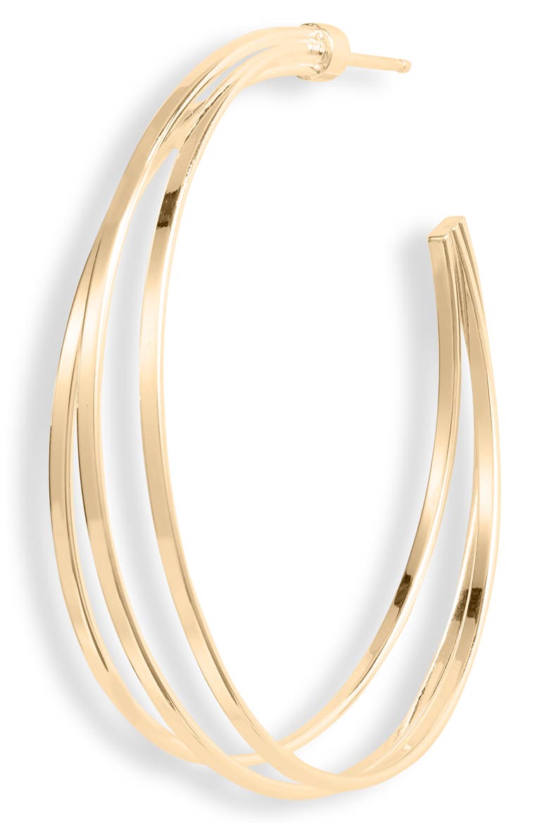 Raya 2 Triple Hoop Earrings, Alternate, color, YELLOW GOLD