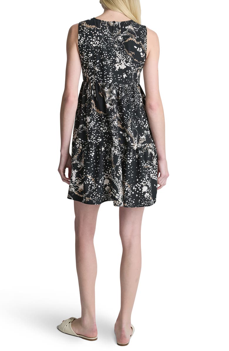 DKNY Commuter Sleeveless Swing Minidress, Alternate, color, Black/ Whitecap