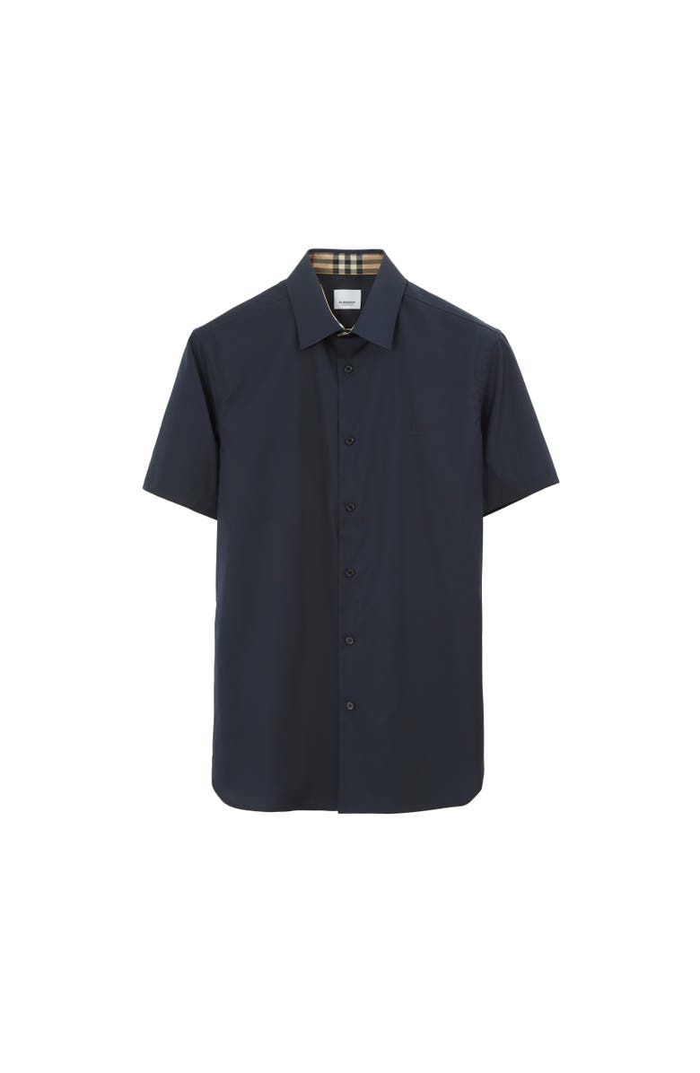 Burberry Slim Fit Stretch Cotton Shirt, Alternate, color, Navy