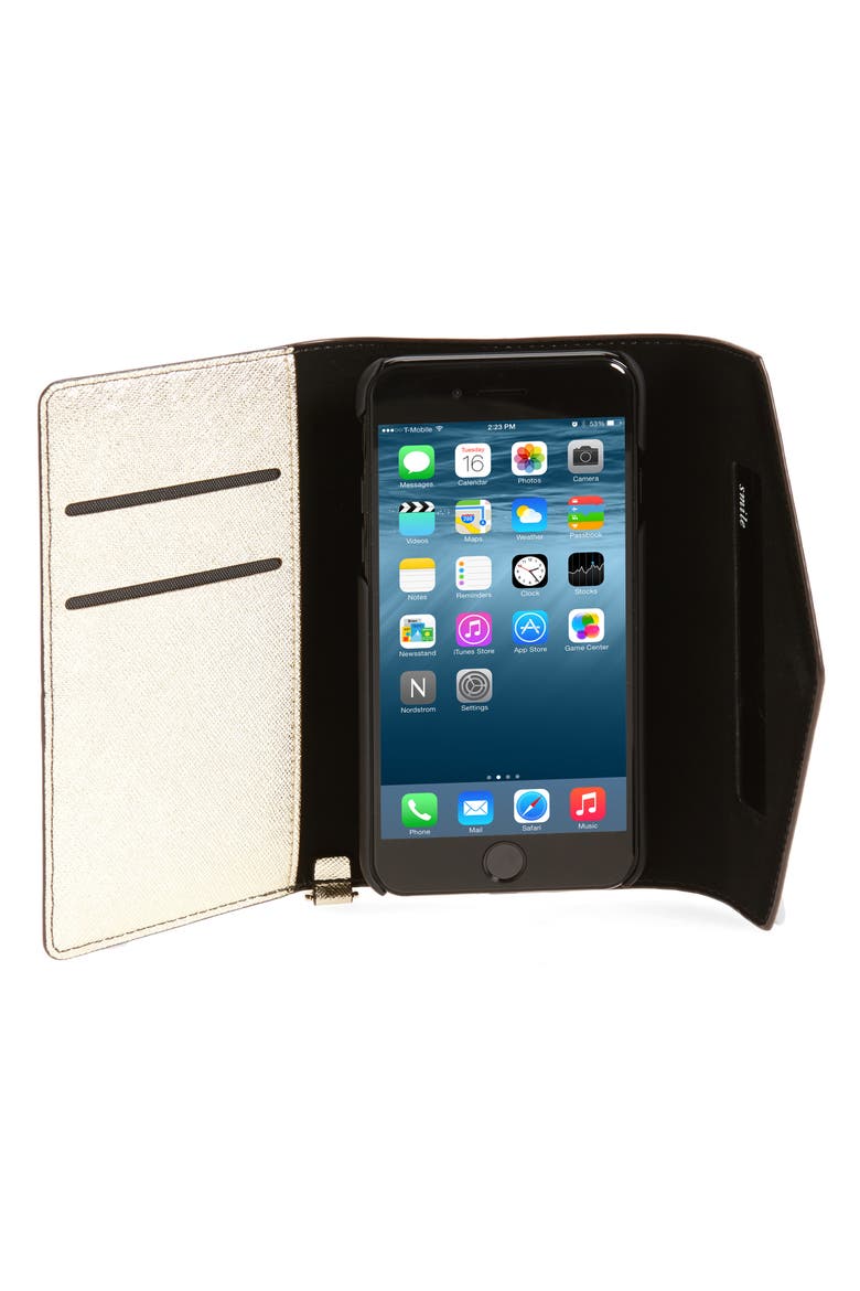 iPhone 7/8 & 7/8 Plus leather wristlet, Alternate, color, GOLD