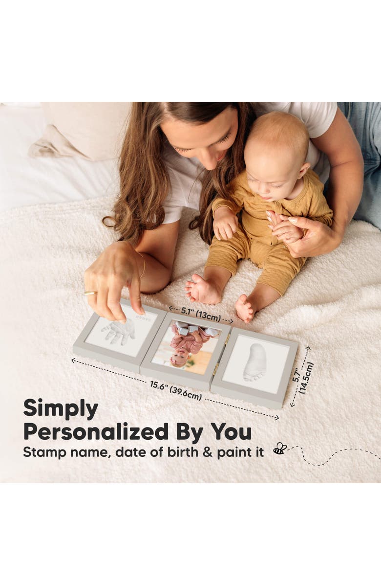 KeaBabies Fond Hand & Footprint Keepsake Frame, Alternate, color, Cloud Gray