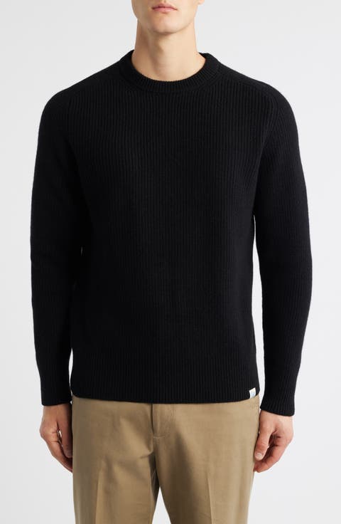 Wool & Cashmere Rib Crewneck Sweater