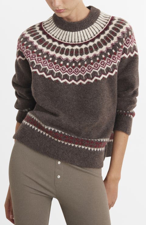 Fair Isle Jacquard Crewneck Sweater