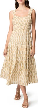 PAIGE Kinney Tiered Cotton Midi Dress