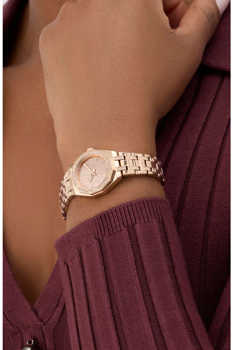 Pixie Crystal Dial Bracelet Watch, 25mm, Alternate, color, ROSE GOLD TONE