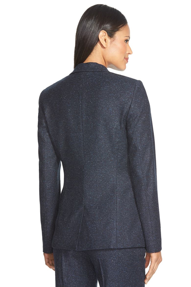 'Jamoli' One-Button Tweed Blazer, Alternate, color, ANTHRACITE FANTASY