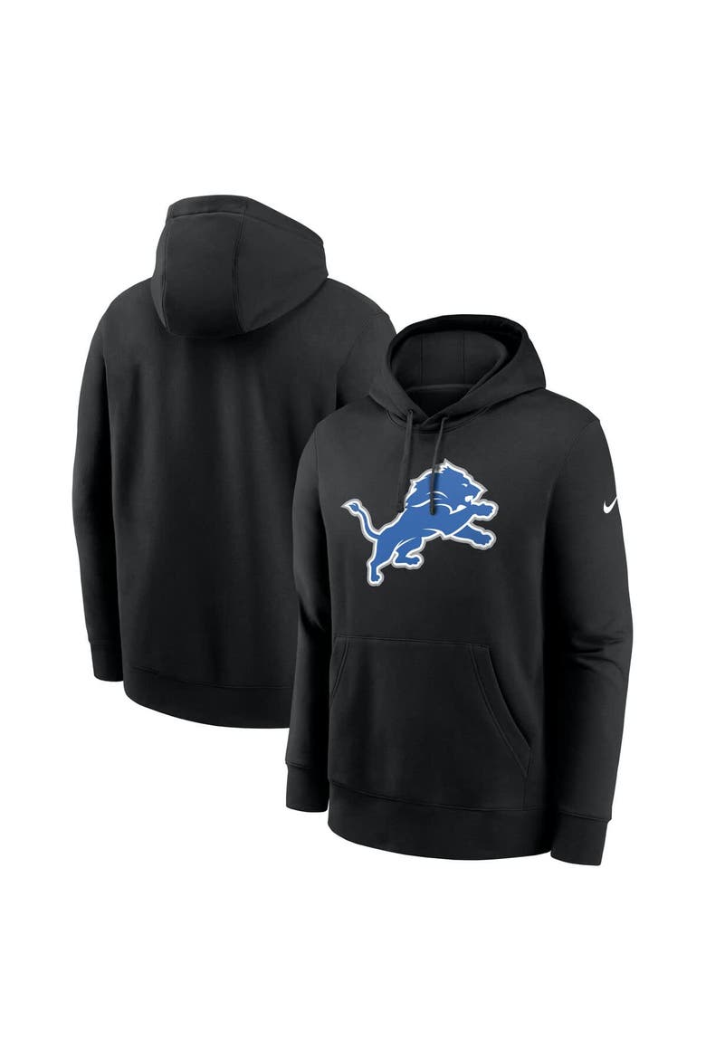 Men's Nike Black Detroit Lions Club Fleece Pullover Hoodie, Main, color, Black