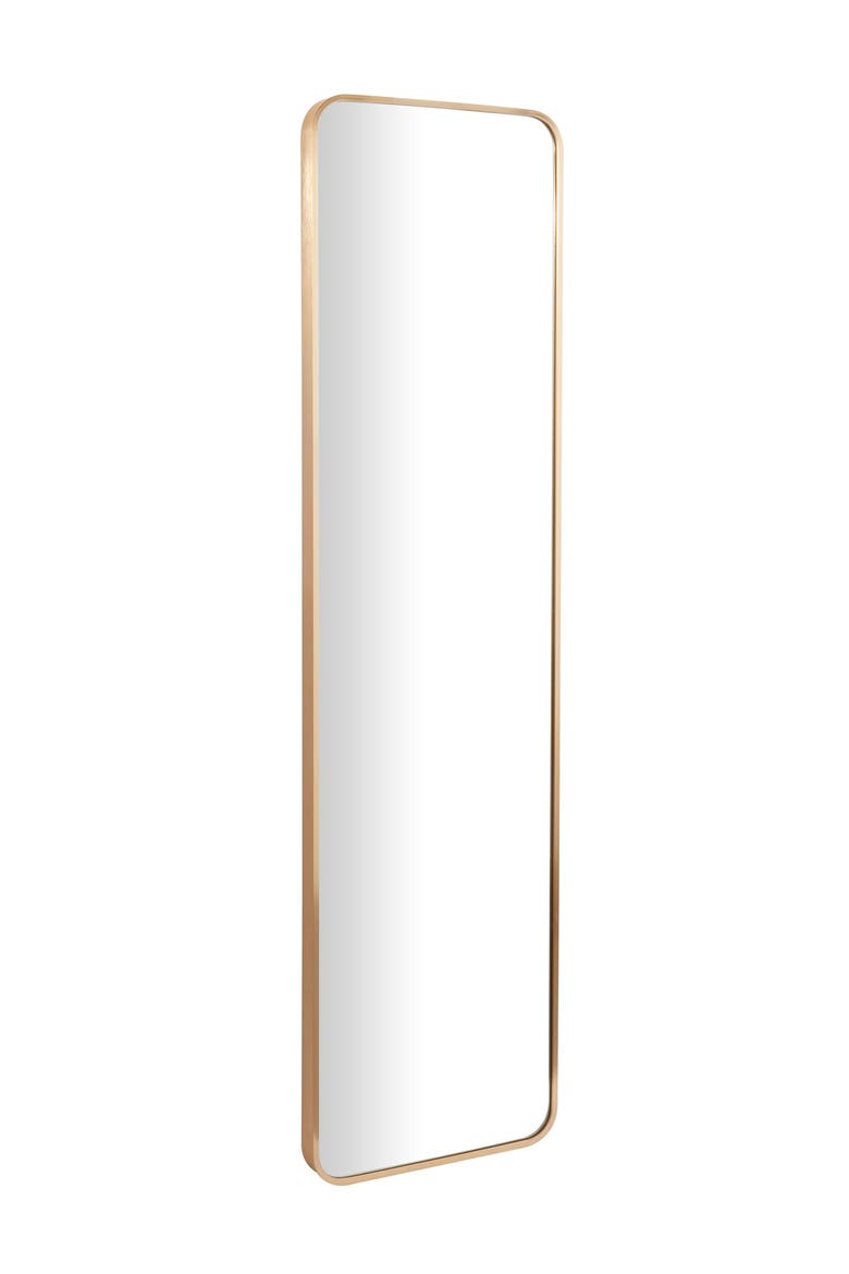 Goldtone Metal Wall Mirror with Thin Frame, Alternate, color, GOLD