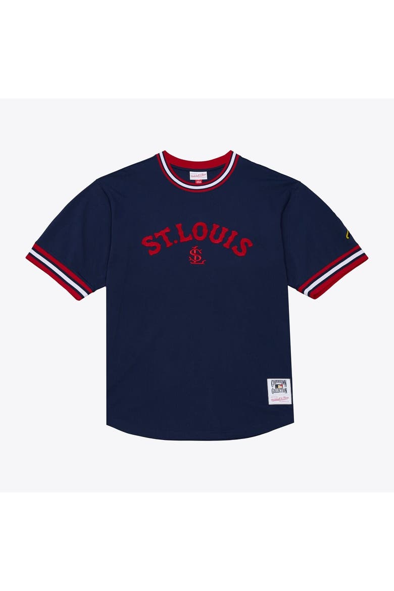 Men's Mitchell & Ness  Navy St. Louis Cardinals Wild Pitch Ringer T-Shirt, Main, color, Navy