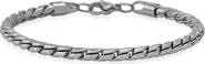 HMY JEWELRY Men's Oxidized Stainless Steel Chain Bracelet