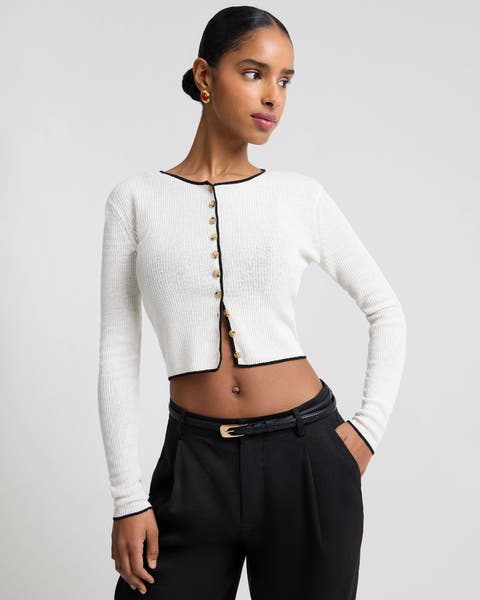 Cropped Linen Cardigan