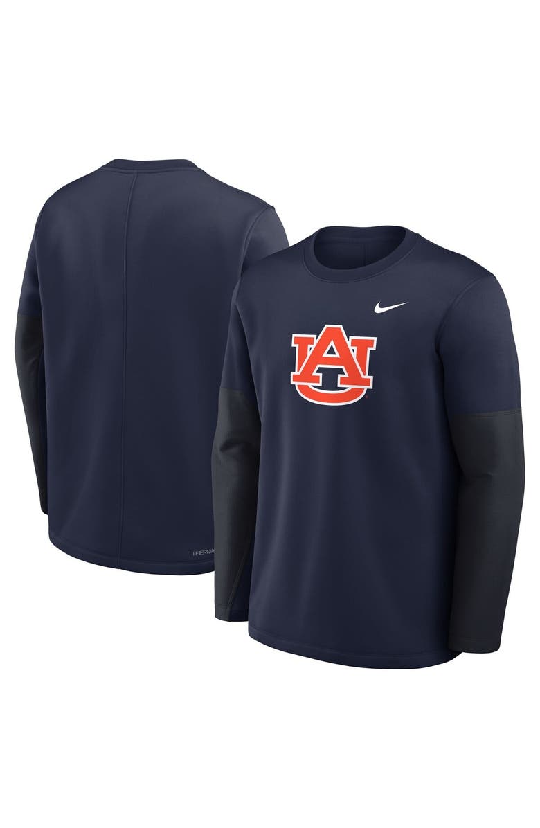 Nike Men's Nike Navy Auburn Tigers 2025 Sideline Coach Dri-FIT Long Sleeve T-Shirt, Alternate, color, Navy