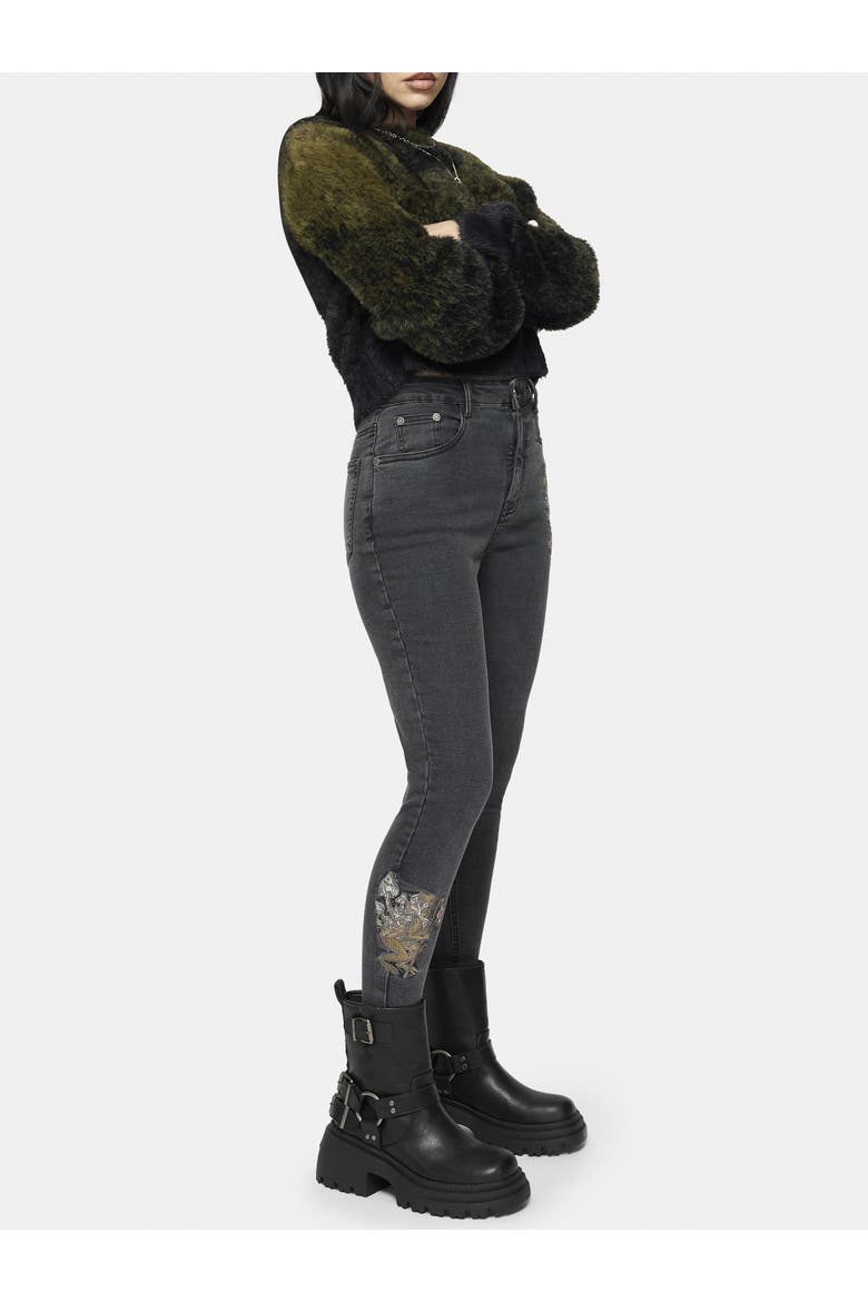 Hexborn Baba Yaga Denim Skinny Jean, Alternate, color, Grey