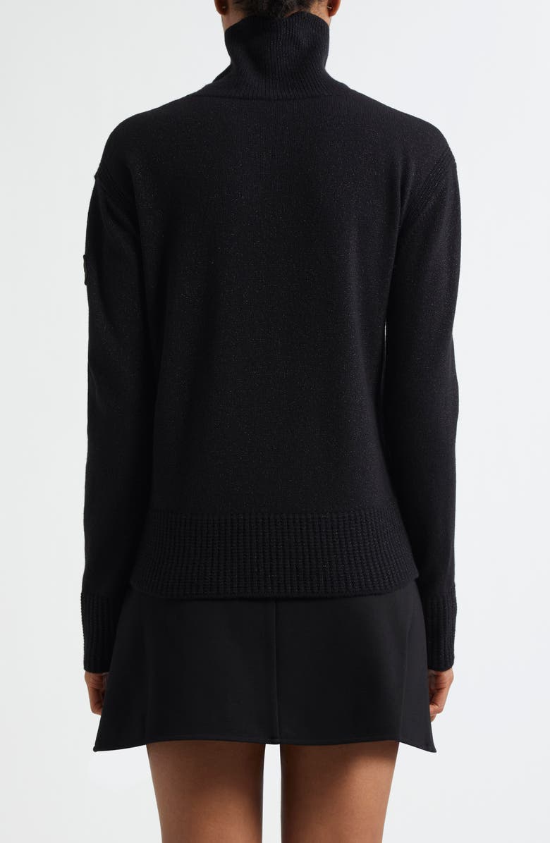 Moncler Metallic Wool Blend Turtleneck Sweater, Alternate, color, 