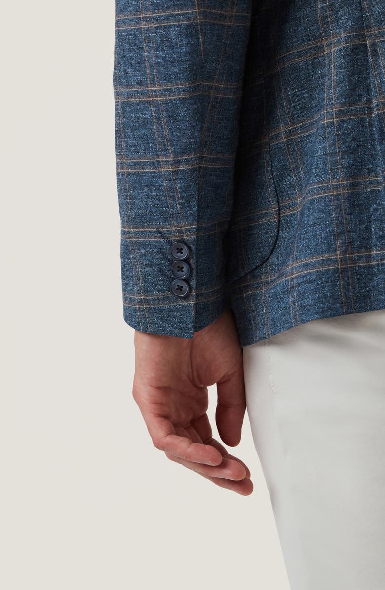 34 Heritage Matteo Shadow Check Stretch Cotton & Wool Blend Sport Coat, Alternate, color, Blue