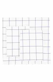 MELANGE HOME Percale Cotton Grid Duvet Set