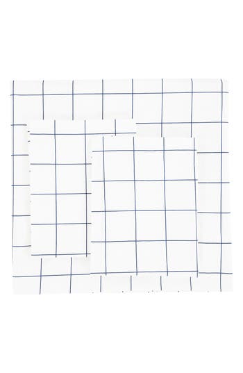 Melange Home Percale Cotton Grid Duvet Set