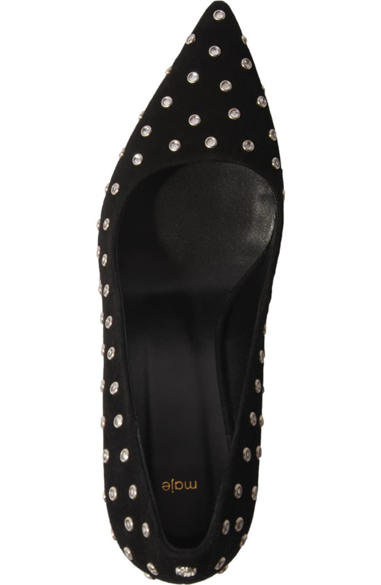 maje Rhinestone pumps with pointed toes, Alternate, color, Black